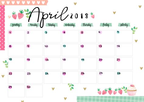 5 Free April Calendars to Print