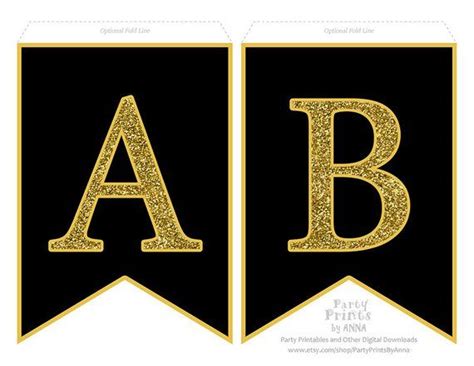 Free Printable Banner Letters Black And Gold