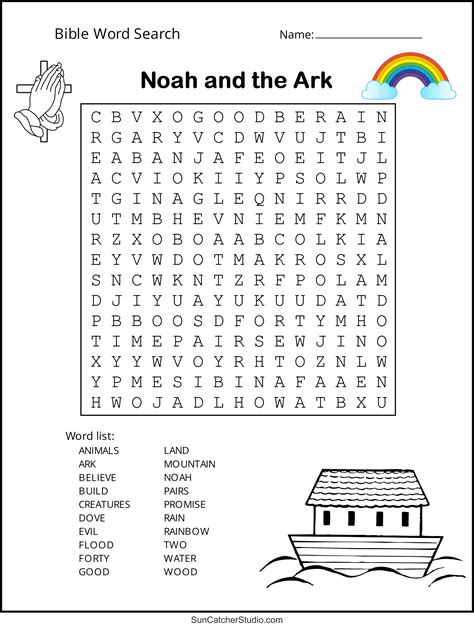 Free Printable Bible Word Search Puzzles For Kids