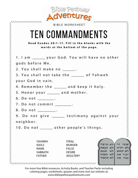 10 Free Printable Bible Worksheets for Kids