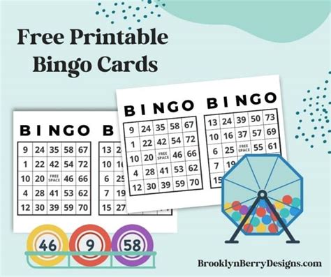 Free Printable Bingo Cards Brooklyn Berry Designs