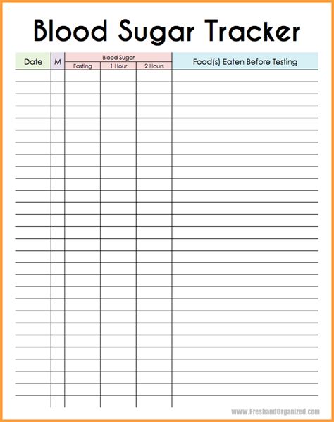 Free Printable Blood Sugar Log Sheet Farrah Printable