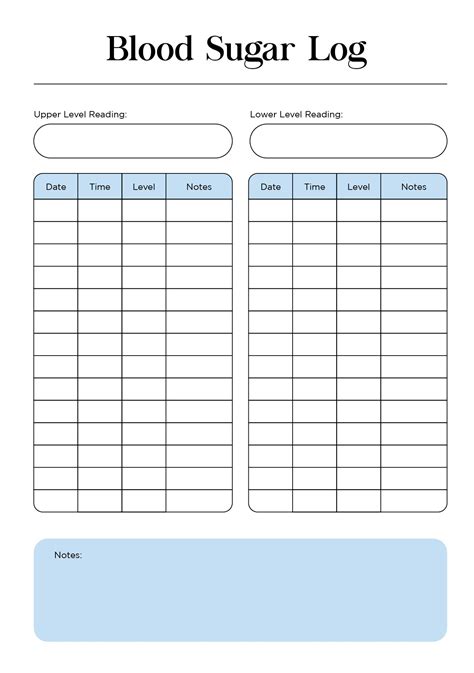 Free Printable Blood Sugar Log Sheets Template Business Psd Excel