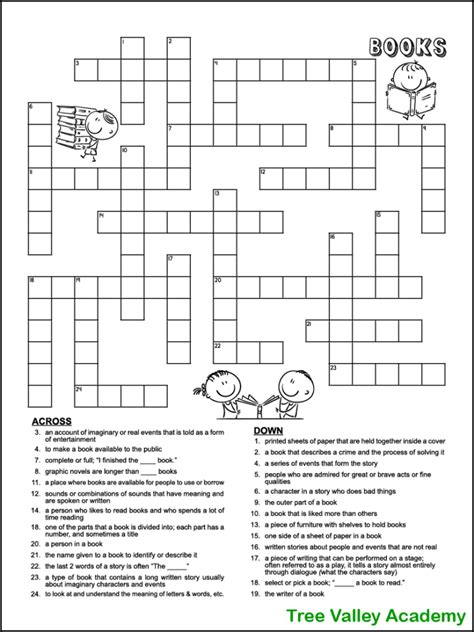 Free Printable Books Crossword