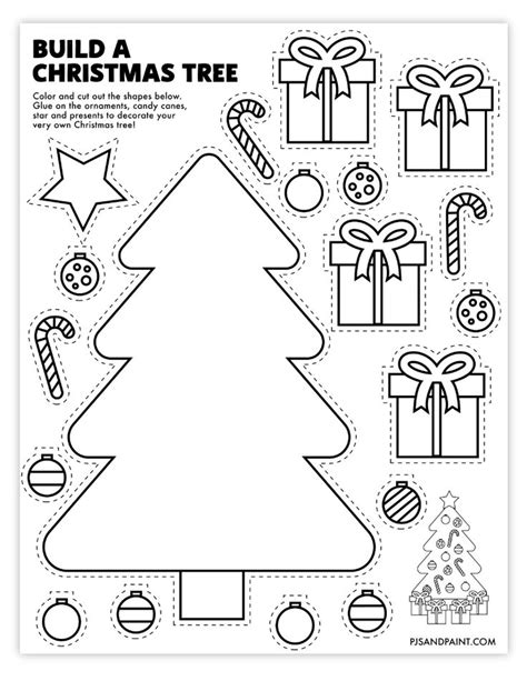 Free Printable Build A Christmas Tree Craft Christmas Printable