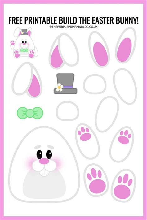 Free Printable Build The Easter Bunny Paper Template