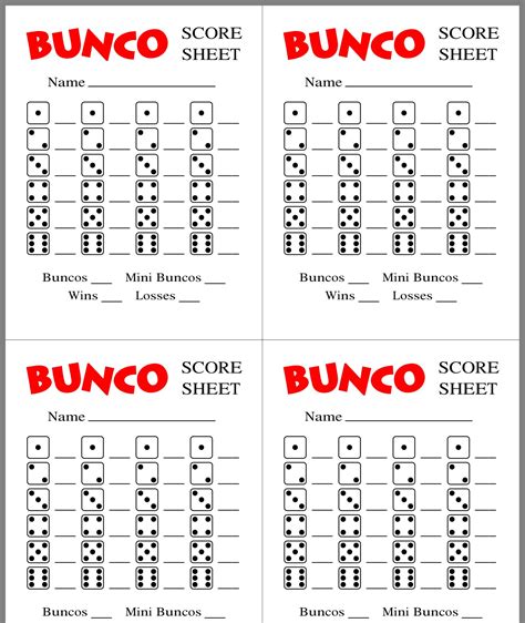 7 Free Bunco Score Sheets to Download Now