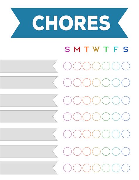 Free Printable Chore List Templates for Easy Household Management