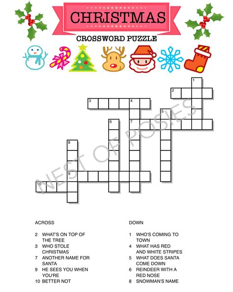 Free Printable Christmas Crossword Puzzles For Kids