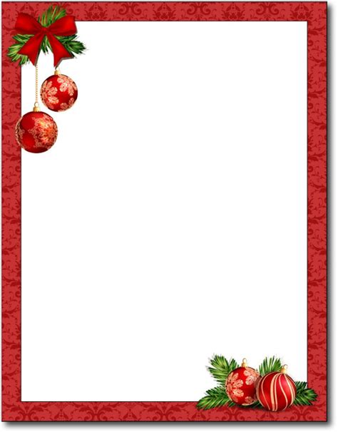 Free Printable Christmas Stationery Borders Christmas Stationary