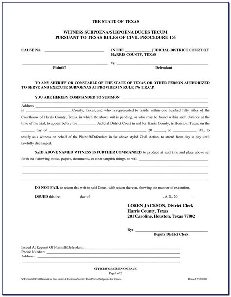 Free Printable Divorce Forms For Texas