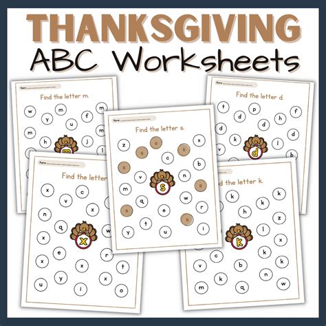 Free Printable Do A Dot Thanksgiving Abc Worksheets