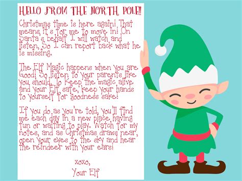 Free Printable Elf On The Shelf Letter Printable Form Templates And