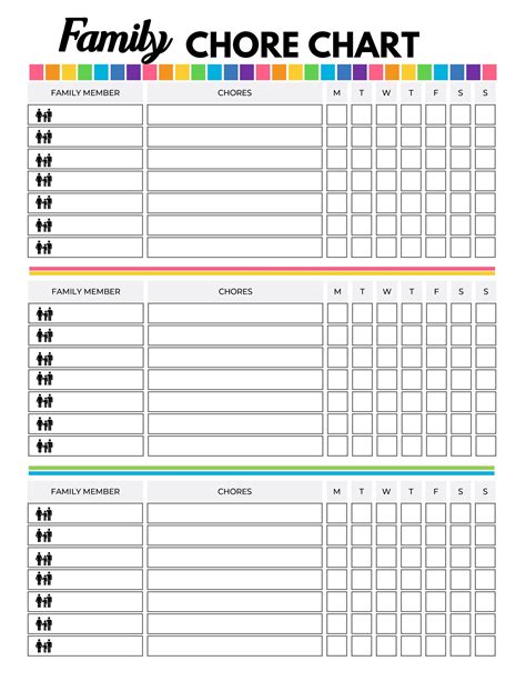 Free Printable Family Chore Chart for Kids and Adults