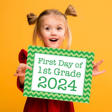 Free Printable First Day Of School Signs Instant Download Chickabug