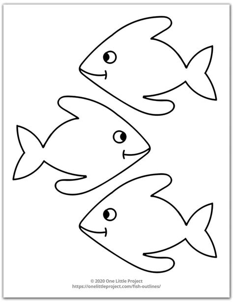 Free Printable Fish Outline Pages Fish Templates One Little Project