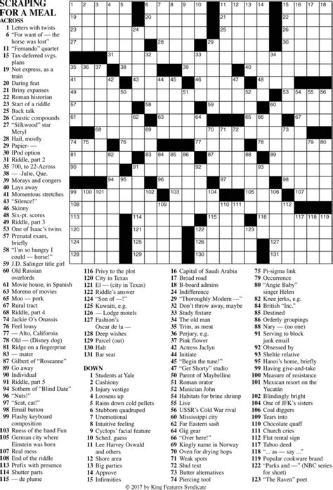 Free Printable Frank Longo Sunday Crossword Puzzles