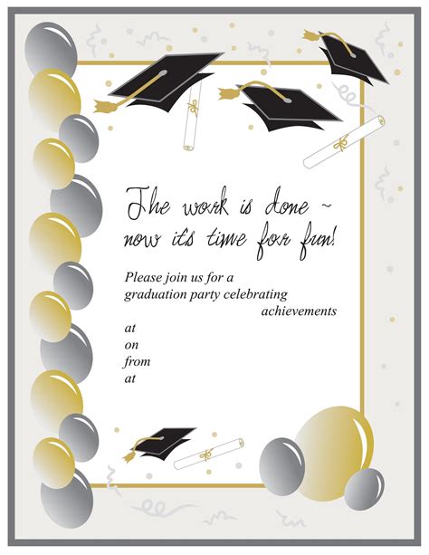 Free Printable Graduation Cards Templates Graduation Invitations