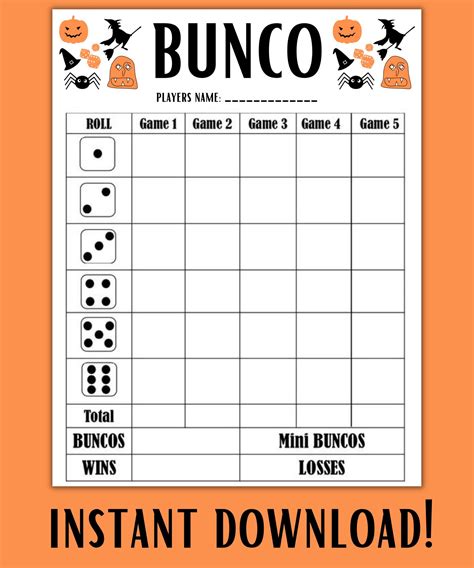 Free Printable Halloween Bunco Score Sheets Free Printable