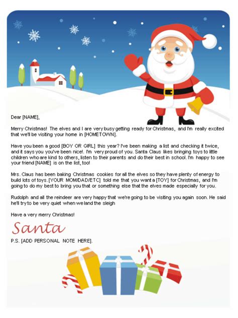 Free Printable Letter From Santa Template Detrester Com