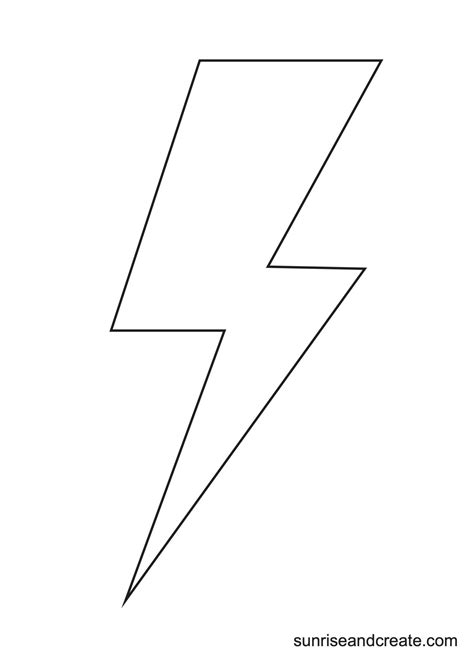 Free Printable Lightning Bolt Templates Sunrise And Create