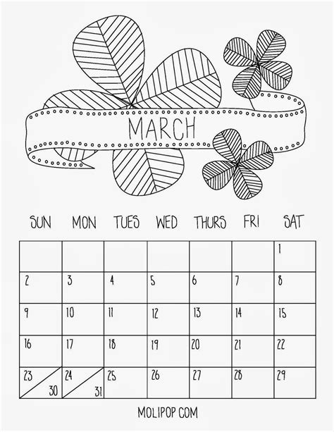 Free March Calendar Printables for Planning and Organization