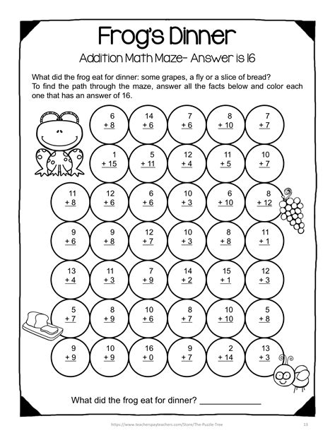 Free Printable Math Maze Worksheets