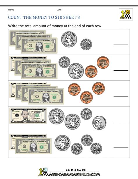 Free Printable Money Math Worksheets for Kids