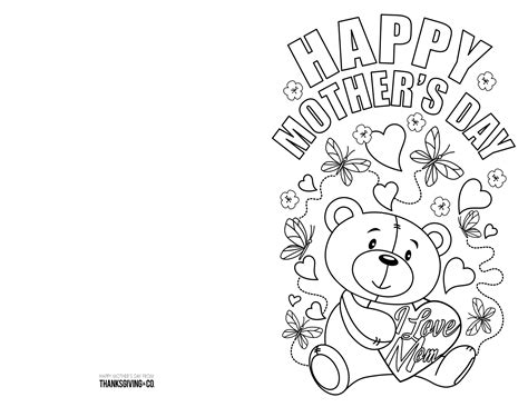 Free Printable Mothers Day Coloring Cards