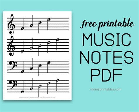 Free Printable Music Notes Sheet Mom S Printables