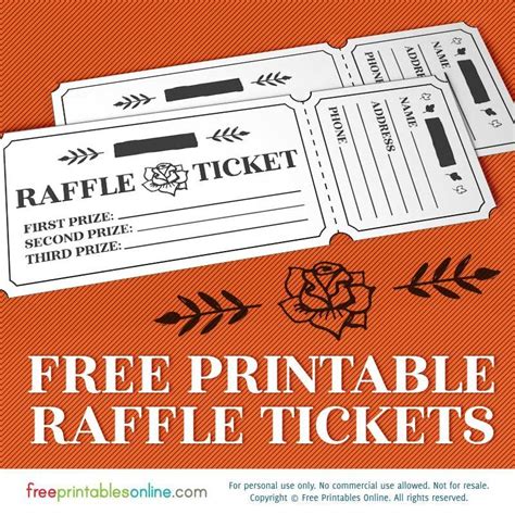 Free Printable Raffle Tickets With Stubs Free Printable