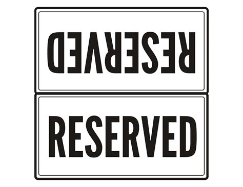 Free Printable Reserved Sign Templates Pdf Word Foldable