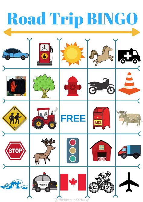 Free Printable Road Trip Bingo Cards For Kids Hour Of Fun