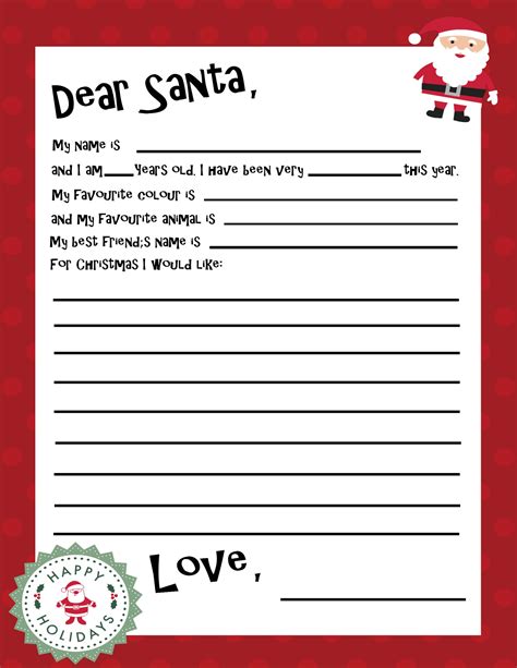 Free Printable Santa Letter Templates