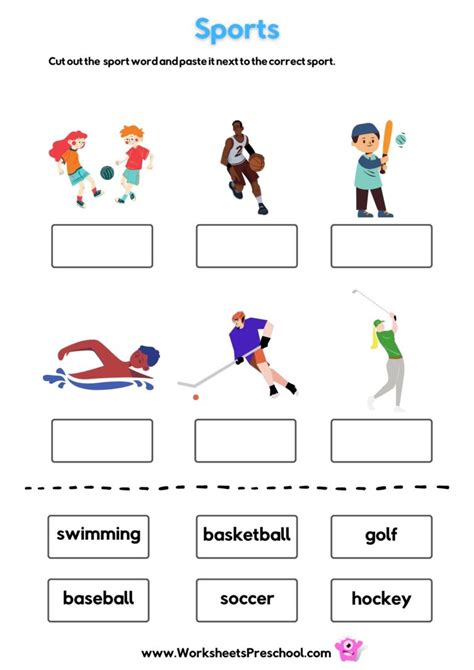 Free Printable Sports Worksheets For Preschoolers