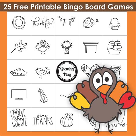 Free Printable Thanksgiving Bingo Cards For Large Groups Growing Play