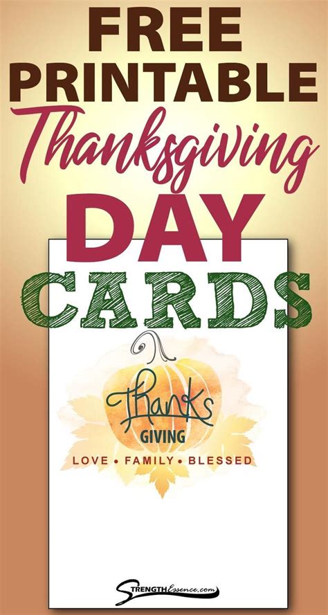 Free Printable Thanksgiving Cards 2023 Pdf Strength Essence