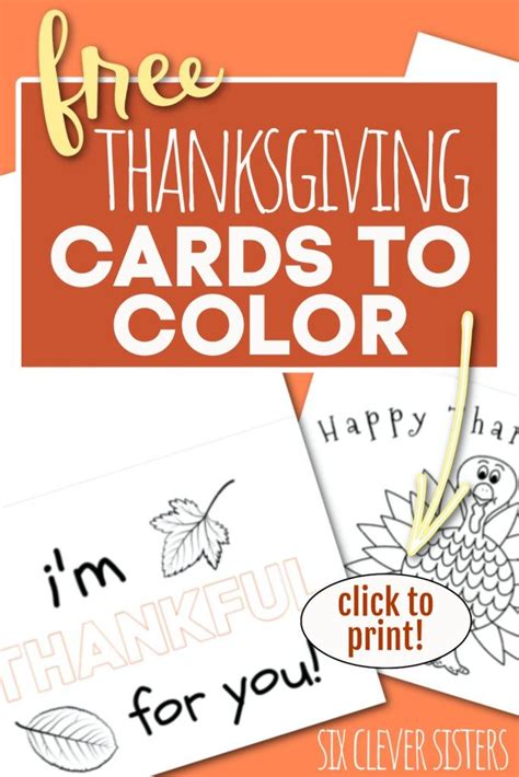 Free Printable Thanksgiving Cards For Kids To Color Artofit