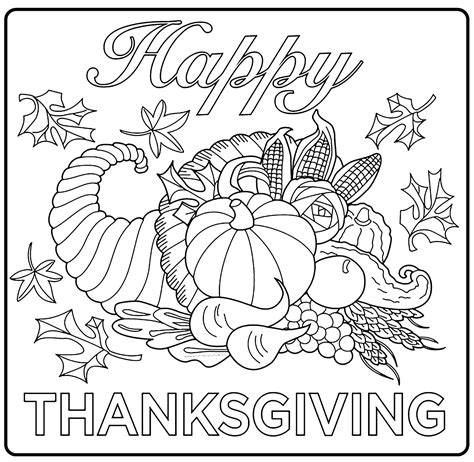 Free Printable Thanksgiving Coloring Pages for Kids