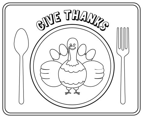 Free Printable Thanksgiving Placemat For Kids Coloring Pages Scriptiva Paper Studio