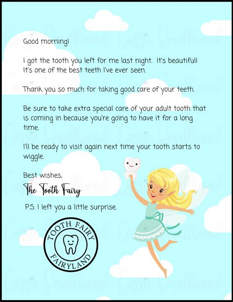 Free Printable Tooth Fairy Notes