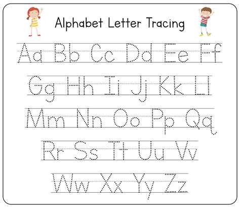 Free Printable Alphabet Tracing Worksheets for Kids