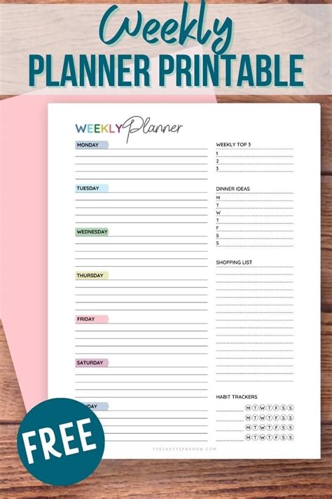 Free Printable Weekly Planner Templates To Help You Schedule Your Life