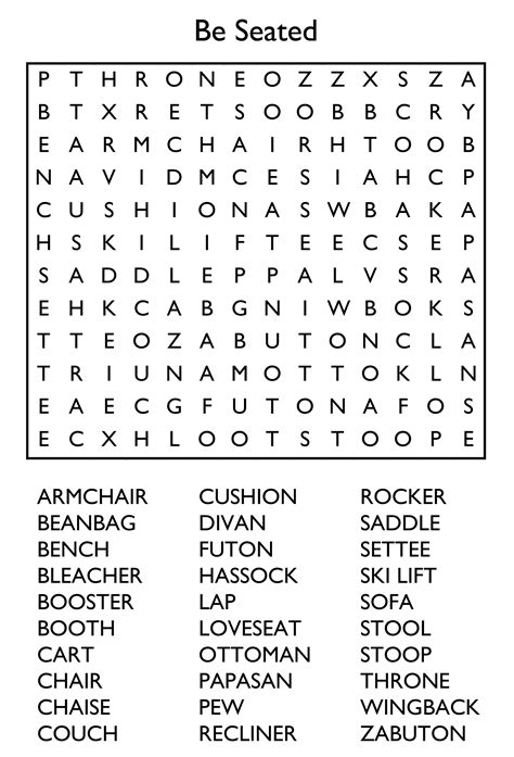 Free Printable Word Search Puzzle