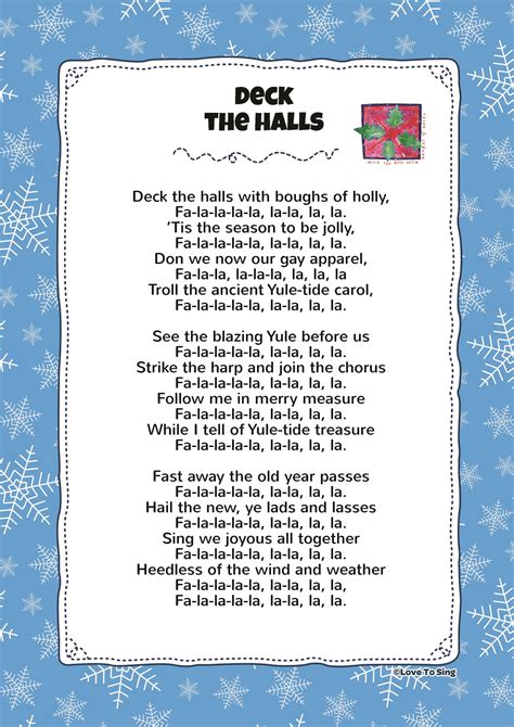 Free Printable Words To Deck The Halls