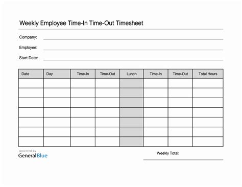 8 Free Printable Work Time Sheet Templates