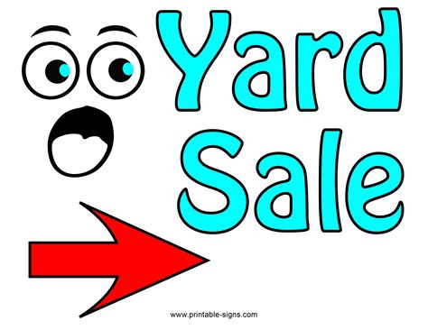 Free Printable Yard Sale Sign Printable Signs