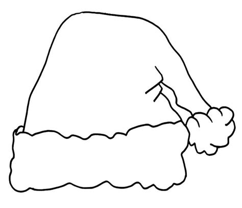 Free Santa Claus Hat Template Coloring Page