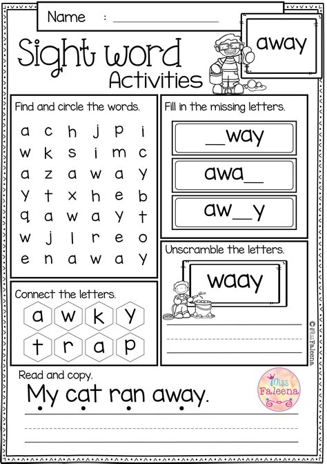 Free Sight Word Printables for Early Learners