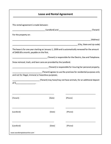 Free Spanish Rental Agreement Template Printable Templates